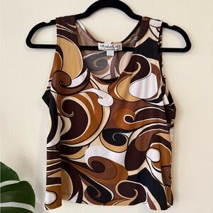 INC International Concepts Brown Swirl Scoop Tank